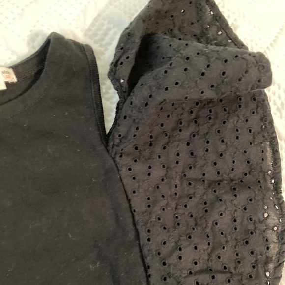 Crewcuts Everyday Cold Shoulder Eyelet Flutter Sleeve Dress Black Size 10 - Picture 3 of 5